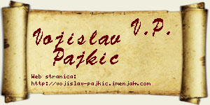 Vojislav Pajkić vizit kartica